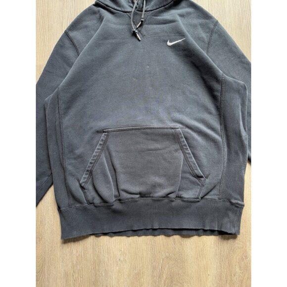 Rare Vintage Y2K Nike Mini Swoosh Black Hoodie Sweater Large Sports Gym Run - Picture 5 of 13